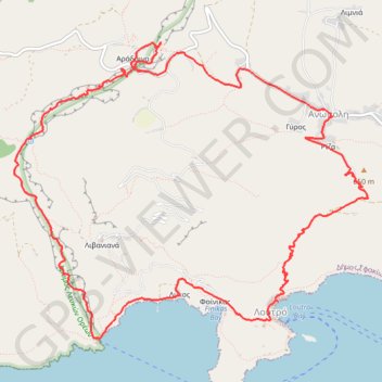 Trace GPS Les gorges d'Aradena, itinéraire, parcours