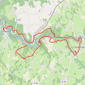 Trace GPS Entrainement Trail Crozant-Fresselines 18,5km 600m D+, itinéraire, parcours
