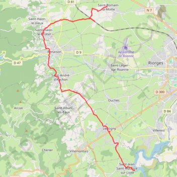 Trace GPS Saint-Romain-la-Motte - Saint-Maurice-sur-Loire, itinéraire, parcours