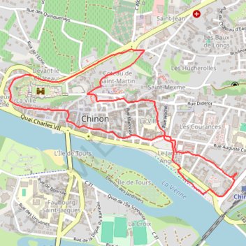 Trace GPS Promenade de santé dans les rues de Chinon (37500), itinéraire, parcours