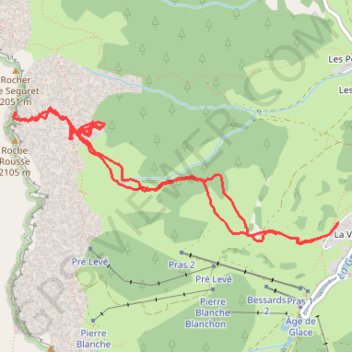 Trace GPS Roche Rousse Couloir Est (Vercors), itinéraire, parcours