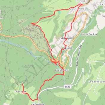 Trace GPS Autour du Chapeau de Gendarme de Septmoncel, itinéraire, parcours
