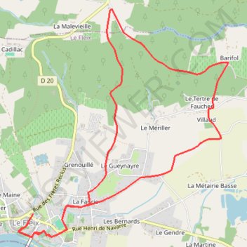 Trace GPS Boucle-de-Gabastou-INSEE-24182, itinéraire, parcours