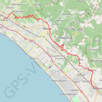 Trace GPS VFS - IT25 - Avenza - Pietrasanta, itinéraire, parcours
