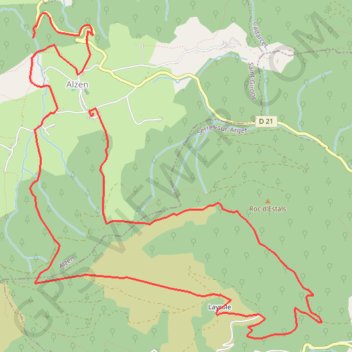 Trace GPS Rando cascade et chapelle Alzen 09, itinéraire, parcours