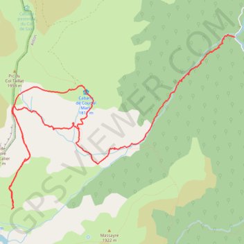 Trace GPS Vallée du SIRBAL - Cabane de BALLEDREYT vers étang LARNOUM, itinéraire, parcours