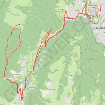 Trace GPS Sassenage Sornin via Engins, itinéraire, parcours