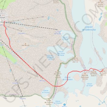 Trace GPS Dôme de Polset depuis Val Thorens, itinéraire, parcours