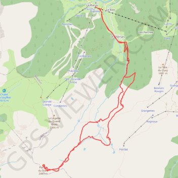 Trace GPS Pointe du dard, itinéraire, parcours