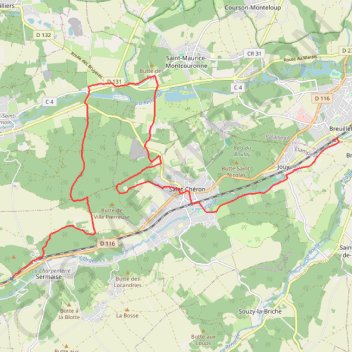 Trace GPS De Breuillet à Sermaise, itinéraire, parcours