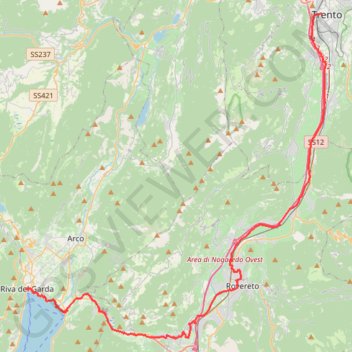 Trace GPS 2022_DE_Trient-Riva del Garda, itinéraire, parcours