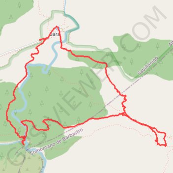 Trace GPS Bara-Gorges noires-Nazarré, itinéraire, parcours