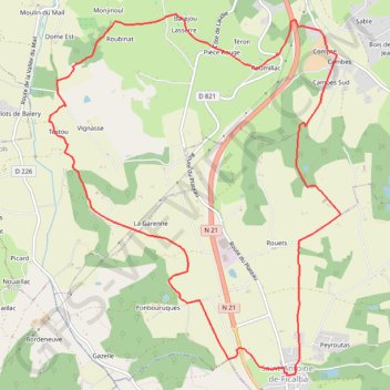 Trace GPS Saint-Antoine-de-Ficalba, un cheminement vers Doumillac et Cambes - Pays de la vallée du Lot, itinéraire, parcours