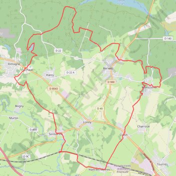 Trace GPS Ham les Moines - Rimogne - Renwez - Cliron, itinéraire, parcours