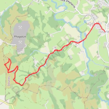 Trace GPS Abarratia depuis le village d'Isturits, itinéraire, parcours