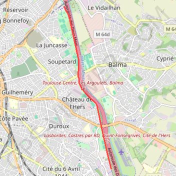 Trace GPS Des Argoulets à la Cité de l'Espace, itinéraire, parcours