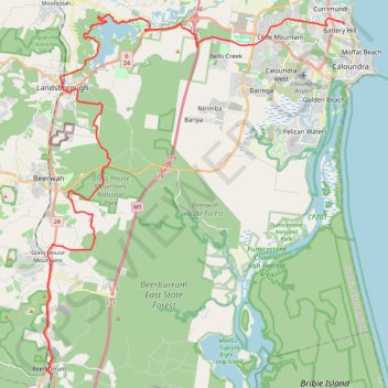 Trace GPS Currimundi - Ewen Maddock Dam - Beerburrum, itinéraire, parcours
