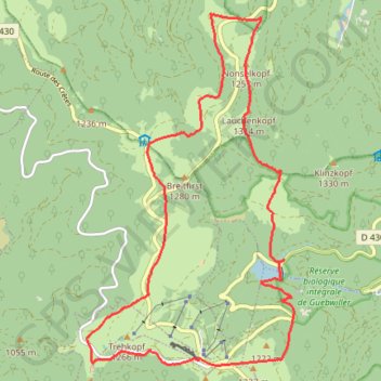 Trace GPS Lac de la Lauch, Markstein, Platzerwaesel, Lauchenkopf, itinéraire, parcours