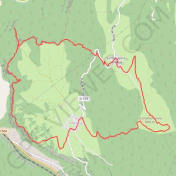 Trace GPS Château Narteau et la Charbonnière en circuit depuis Hostiaz, itinéraire, parcours