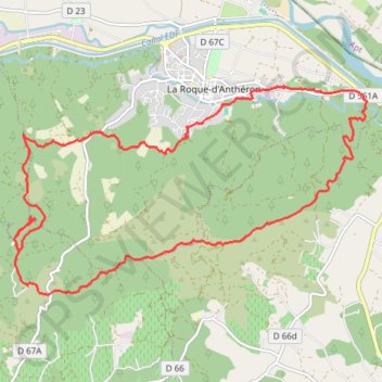 Trace GPS La Roque d'Anthéron-Crêtes de la Chaîne des Côtes, itinéraire, parcours