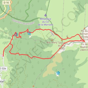 Trace GPS Madres depuis Odelló, itinéraire, parcours