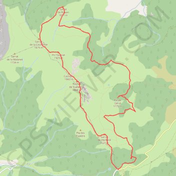 Trace GPS Pic Fourcat depuis le Col de Marmare, itinéraire, parcours