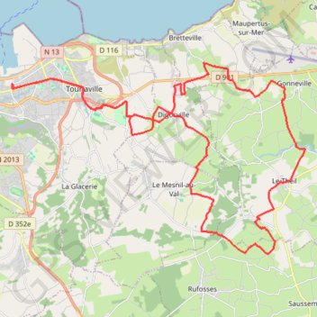 Trace GPS Cherbourg - Digosville - Le Theil, itinéraire, parcours