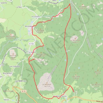 Trace GPS Virée dans le Meygal - Boussoulet, itinéraire, parcours
