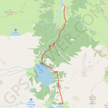 Trace GPS Granges d'Astau - Refuge d'Espîngo, itinéraire, parcours