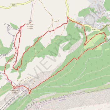 Trace GPS Tour de Cauvin, itinéraire, parcours