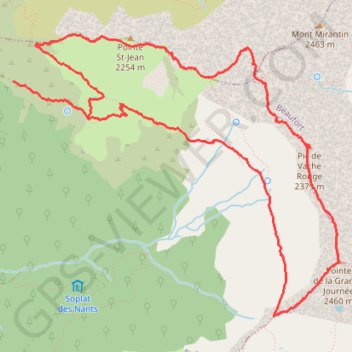Trace GPS Pointe de la Grande Journée en traversée depuis l'Aulp des Tours, itinéraire, parcours