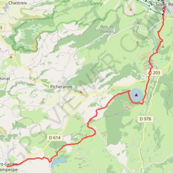Trace GPS Lacs d'Auvergne J4, itinéraire, parcours