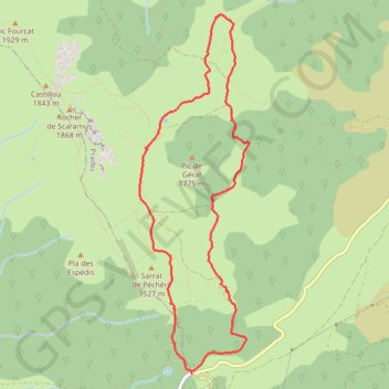 Trace GPS Ax Chioula Col de Marmare, itinéraire, parcours