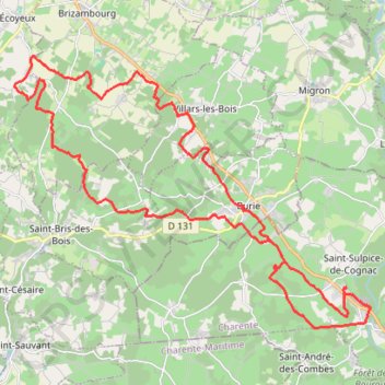 Trace GPS Burie Villars 2021.06.28, itinéraire, parcours