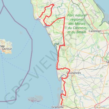 Trace GPS ETAPE 01 _V3 Yquelon/Barneville, itinéraire, parcours
