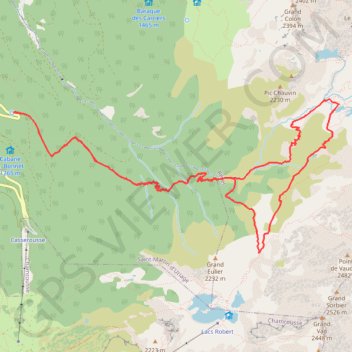 Trace GPS Entre cascade et lacs, itinéraire, parcours