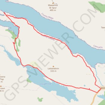 Trace GPS Killary Harbour, itinéraire, parcours