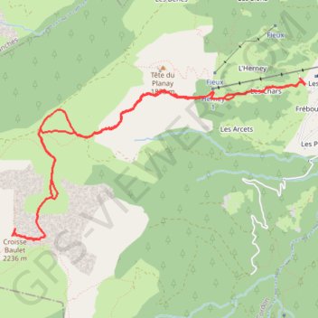 Trace GPS Croisse Baulet, itinéraire, parcours