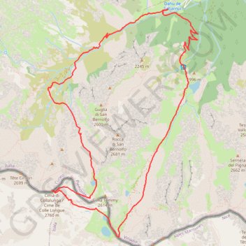 Trace GPS Cima di Collalunga - Tour, itinéraire, parcours