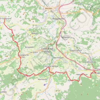 Trace GPS De San Gimignano à Monteriggioni, itinéraire, parcours