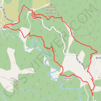 Trace GPS Murjas - La Coste - Croix de Brancillon, itinéraire, parcours