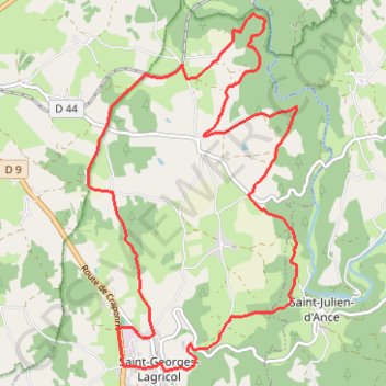 Trace GPS Pays de Craponne - Saint-Georges, itinéraire, parcours