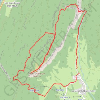 Trace GPS Mont Outheran, itinéraire, parcours