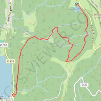Trace GPS Lac du Widenstein - chalet du Huss, itinéraire, parcours