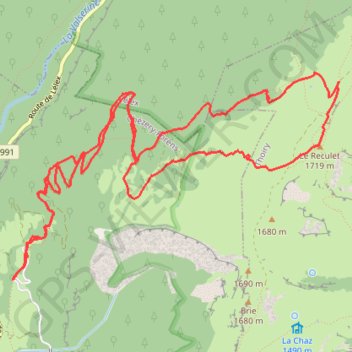Trace GPS Reculet à Skis, itinéraire, parcours