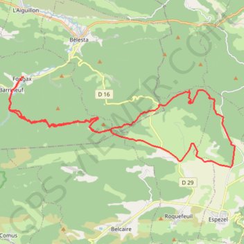 Trace GPS Fougax la porte des Gorges de la Frau, itinéraire, parcours