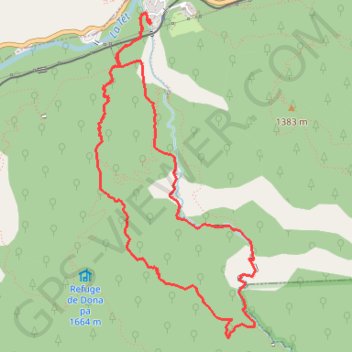 Trace GPS Gorges de la Caranca / refuge de Dona Pa, itinéraire, parcours