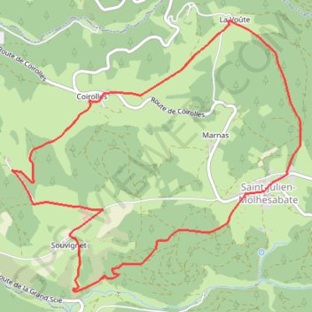 Trace GPS Le Velay des 3 Rivières - Le Bois du Monsieur - Saint-Julien-Molhesabate, itinéraire, parcours