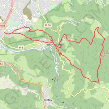 Trace GPS Rando du Saint Etienne La Barbanche Salvaris, itinéraire, parcours