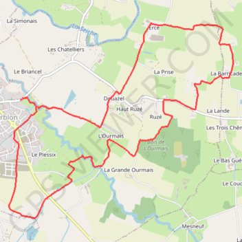 Trace GPS Autour de Saint Erblon, itinéraire, parcours